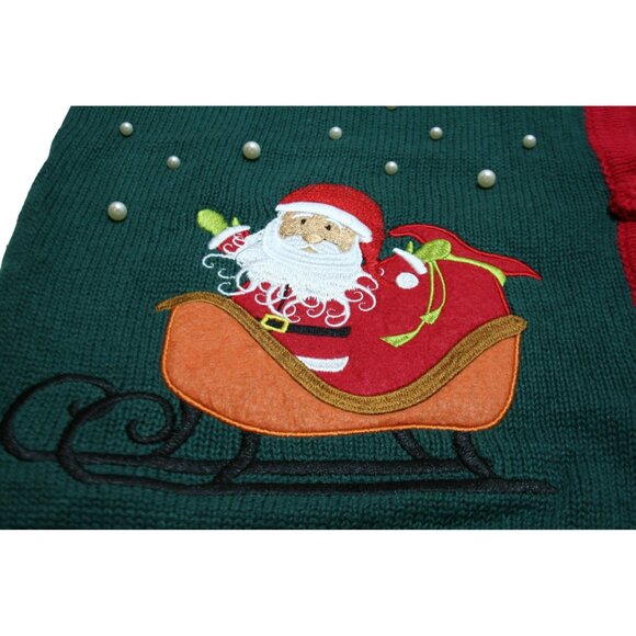 VTG Laura Scott Ugly Christmas Sweater Vest Womens L NWT Holiday Grannycore - Picture 4 of 8